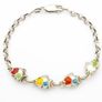Vintage Enameled Fish Sterling Silver Bracelet Image 2