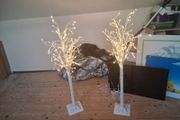 Two white LED tree lamps