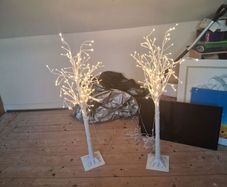 Two white LED tree lamps