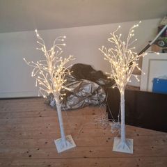 Two white LED tree lamps