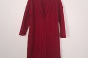 Carolyn Donnelly Cherry Red Shawl Collar 100% Wool Long Coat Overcoat 10UK/38EU