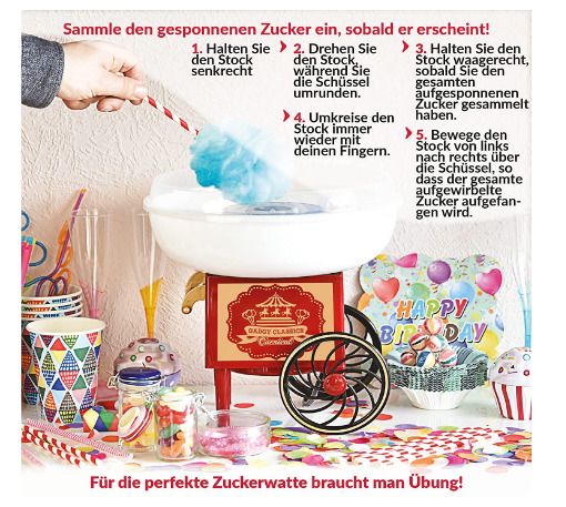 Candy Floss Machine for Home, for Children's Birthday Parties, Red/White