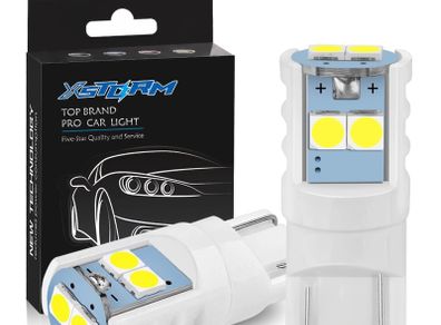 2Pcs Ceramic T10 Led Canbus W5W 168 194 LED Bulb 3030 SMD Car Dome Reading Lamp License Plate Light Clearance 6000K White 12V