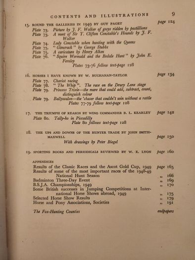 The Horseman's Year Book. Edited By Lt.col.w.e.lyon. 1950 First Edition Hardback In Good Condition. Plus Hunting,showing, And Chasing. By Sam Marsh. See Photos For Same.