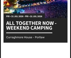 X2 All Together Now camping tickets