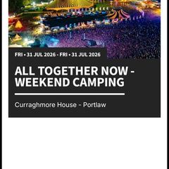 X2 All Together Now camping tickets