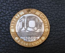 10 Francs Genie De La Bastille 1991Bi-Metallic Old Coin French