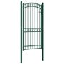 Fence Gate with Arched Top Steel 100x200 cm Green Image 2