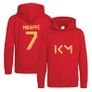 Kids Kylian Mbappe Inspired Soccer Hoodie Jumper footy merch Boys Girls 5-13yrs Number 7 # 7 Gold Print Front Back Christmas, Birthday Gift Image 4