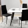 4-Pack Dining Chairs, Armless Design, Fabric Upholstery, Metal Legs, Black Image 3