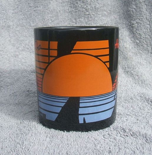 HOME & AWAY (Australian TV soap drama) - a scarce mug by Coloroll (1989) + a free SUMMER BAY badge (early 1990s)