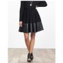 Banana Republic pleated flare faux leather hem skirt with pockets Size 4 petite/ S/ UK 10 Black Image 5