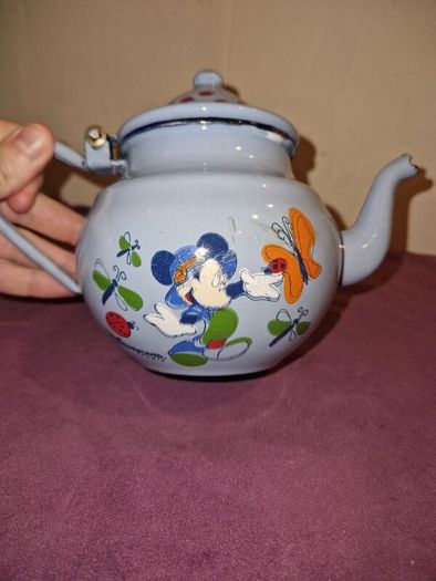Disneyland Paris blue French Enamel Teapot Minnie Mouse exclusive Paris