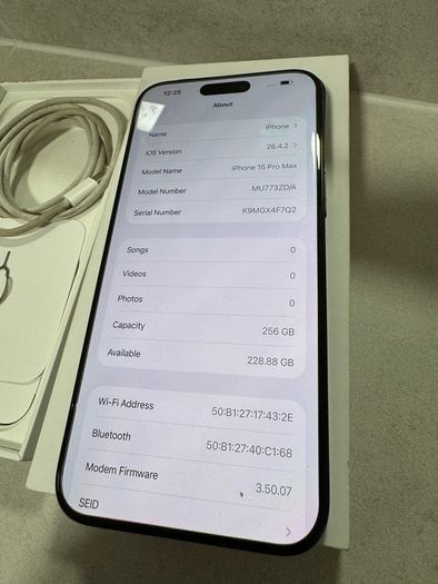 iphone 15 pro max 256 gb