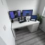 Large White IKEA Desk with Storage Image 2