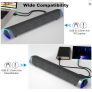 SOULION R30 Computer Speakers, Colorful LED Lights with Switch Button, Surround Sound Portable Computer Sound Bar Speakers for Desktop, Gray Image 5