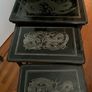 Vintage Oriental Set of 4 Black Lacquered Nest of Tables Image 3