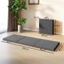 Foldable 3-panel gymnastics yoga pilates fitness mat with handles synthetic cover 180 x 60 x 5cm gray Image 5