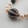 Genuine Freshwater Pearl & Green Jade Statement Necklace with Melon Dzi Pendant Image 10