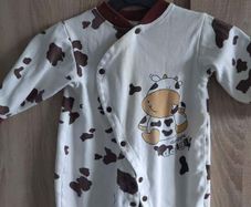 3/4 Cow type baby playsuit fits 12- 18 months