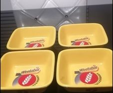 vintage /retro collectable set of four  weetabix bowls 70th anniversary