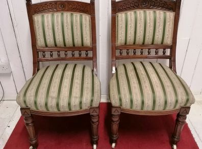 Matching Pair of Victorian Occasional Chairs