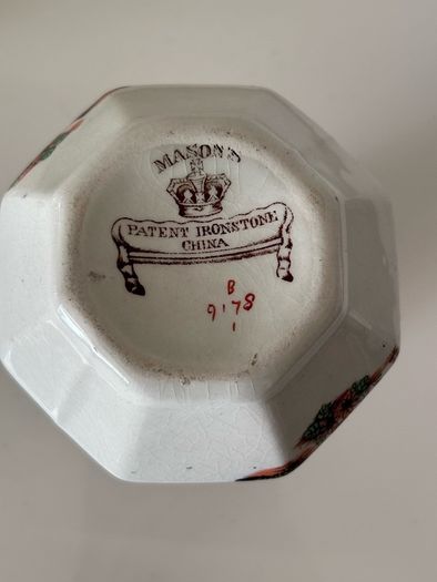 Mason patent ironstone china vase from 1861-91.