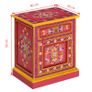 Bedside Cabinet Solid Mango Wood Pink Hand Painted Image 2