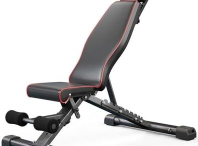Adjustable Weight Bench for Bench Press, MAX Foldable Weight Bench with Bench Press Stand/Extended Head for Home Gym/Full Body Workout 90 Degree Workout Bench User 6'56''