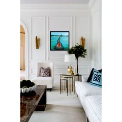Poolbeg Lighthouse & Dublin Bay, XL Framed Premium Canvas Print