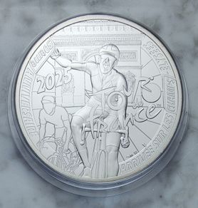 France 50 Euro Silver (.900) Brilliant Uncirculated Coin 2025 - Tour de France (2025) - Low Mintage