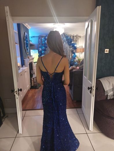 sparkly royal blue debs or ty ball dress