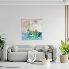 XL Original painting warm Neutral With green original art Dublin Large Abstract Painting Irish Art DIY Renovation Extension