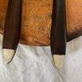 Vintage Mother of Pearl Serving Spoons Pair Caviar Fish Shell Spoon Wooden Handle serving spoon Image 4