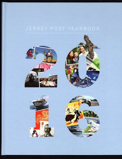 2016 Jersey Stamp Year Book (hardback) issued by Jersey Post with 28 images of contents
