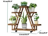 BRAND NEW Wooden Flower Rack 114x25x91cm Plant Stand Multi Flower Stand Shelves Bonsai Display Shelf for Yard Garden Patio Balcony 4 Tiers