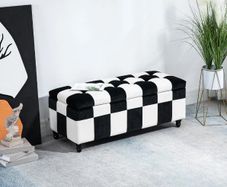 Velvet Storage Ottoman