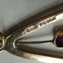 Modernist-style 9ct Gold Pendant, Pink and White Sapphire, London Hallmarked, Geometric Open Design Image 4