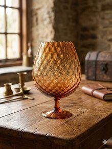 Mid-Century Italian Amber Glass Balloon Vase