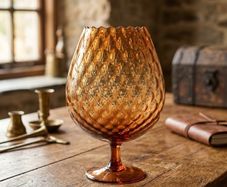 Mid-Century Italian Amber Glass Balloon Vase