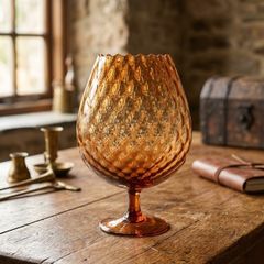 Mid-Century Italian Amber Glass Balloon Vase