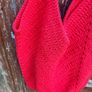 Handmade cotton crochet tote bag - red, shopping bag, woven bag Image 5