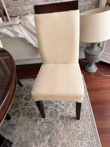 Dining chairs white leather