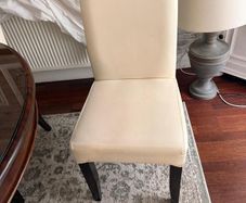 Dining chairs white leather