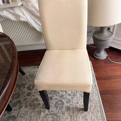 Dining chairs white leather