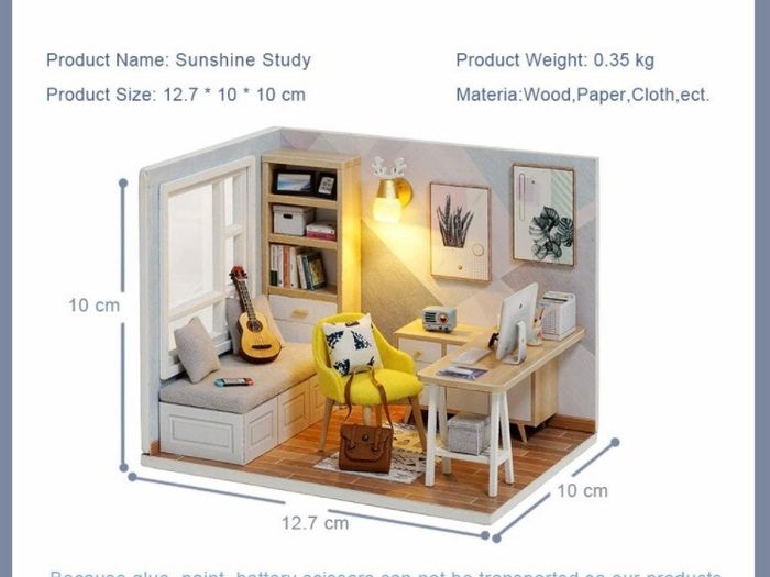 DIY Dollhouse Miniature Kit with Furniture, 3D Wooden Miniature House with Dust Cover and Music Movement, Miniature Dolls House kit (FREE POSTAGE)