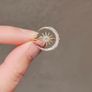 Crescent Moon Star Adjustable Crystal Gold Tone Ring Image 3