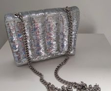 Zara Silver Sequin Shoulder Bag