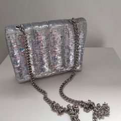 Zara Silver Sequin Shoulder Bag