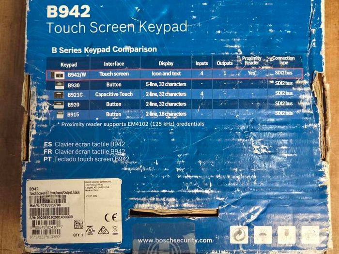 Bosch B942 Touch Keypad